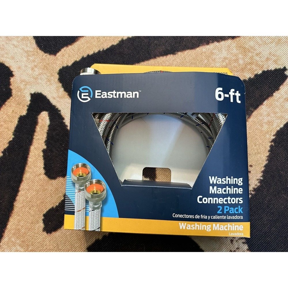 New Eastman 6-ft Washing Machine‎ Connectors Stainless Steel Braiding 2-PK